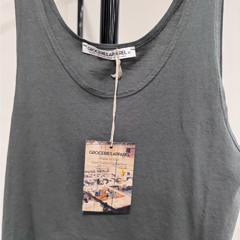 NWT Groceries Apparel Scoop Neck Tank Top, Dark Gray - Picture 2 of 3